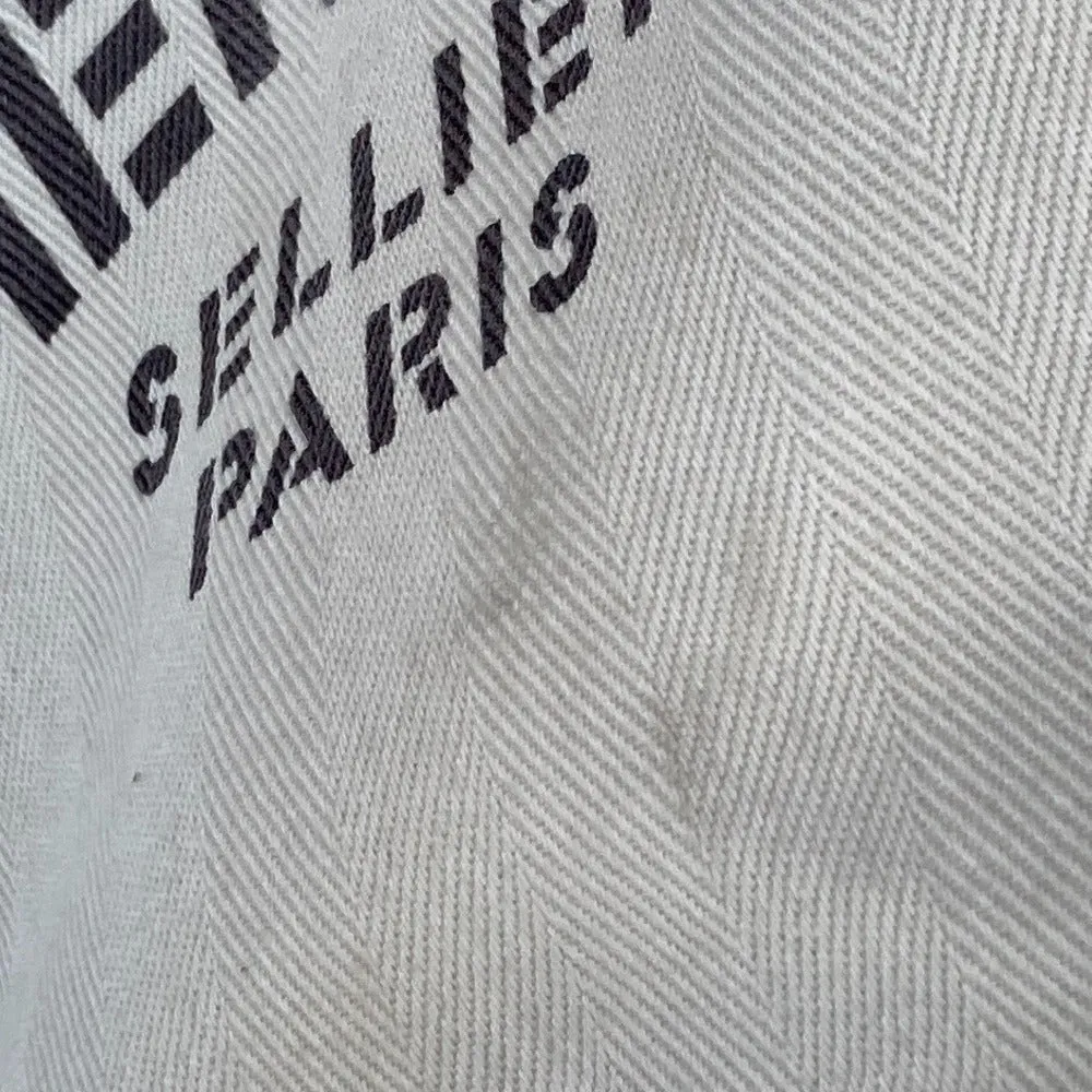 HERMES Shoulder Bag Leather / canvas white Crossbody Sac de Pansage bucket type