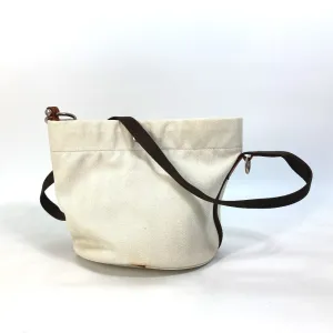 HERMES Shoulder Bag Leather / canvas white Crossbody Sac de Pansage bucket type