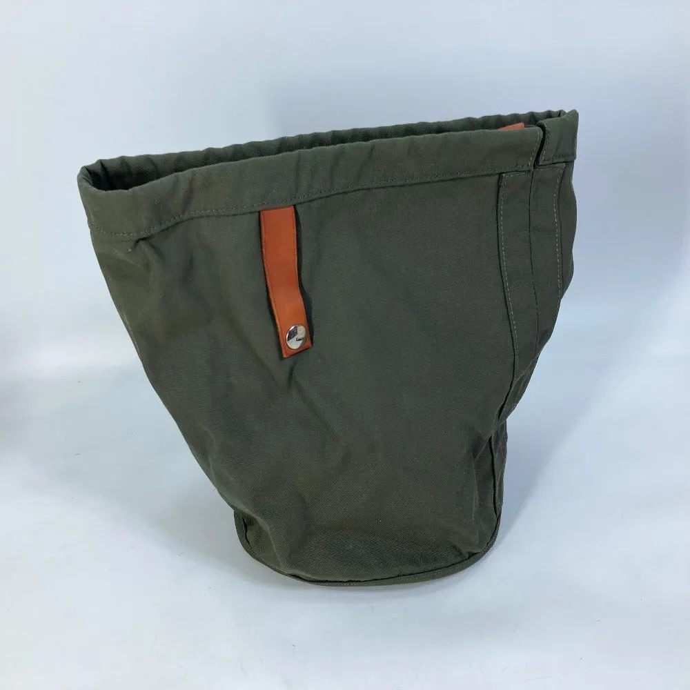 HERMES Shoulder Bag Leather / canvas white Crossbody Sac de Pansage bucket type