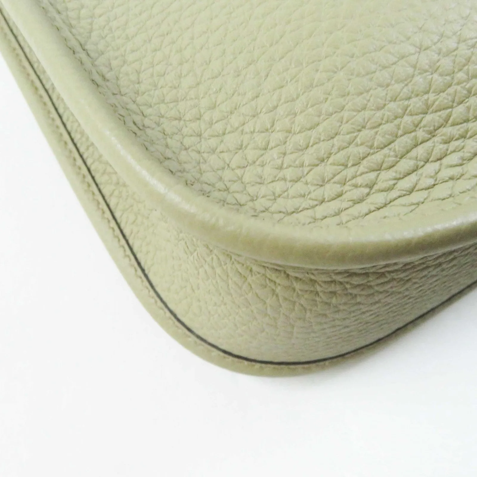 HERMES Shoulder Bag Taurillon Clemence Beige Alpha Evelyn TPM