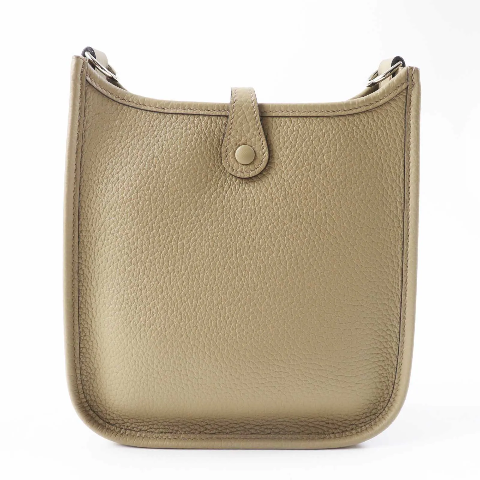 HERMES Shoulder Bag Taurillon Clemence Beige Alpha Evelyn TPM