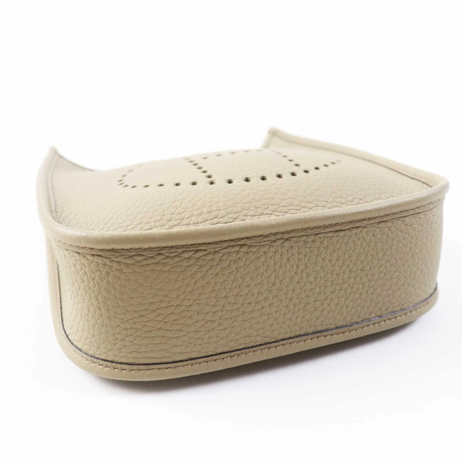 HERMES Shoulder Bag Taurillon Clemence Beige Alpha Evelyn TPM
