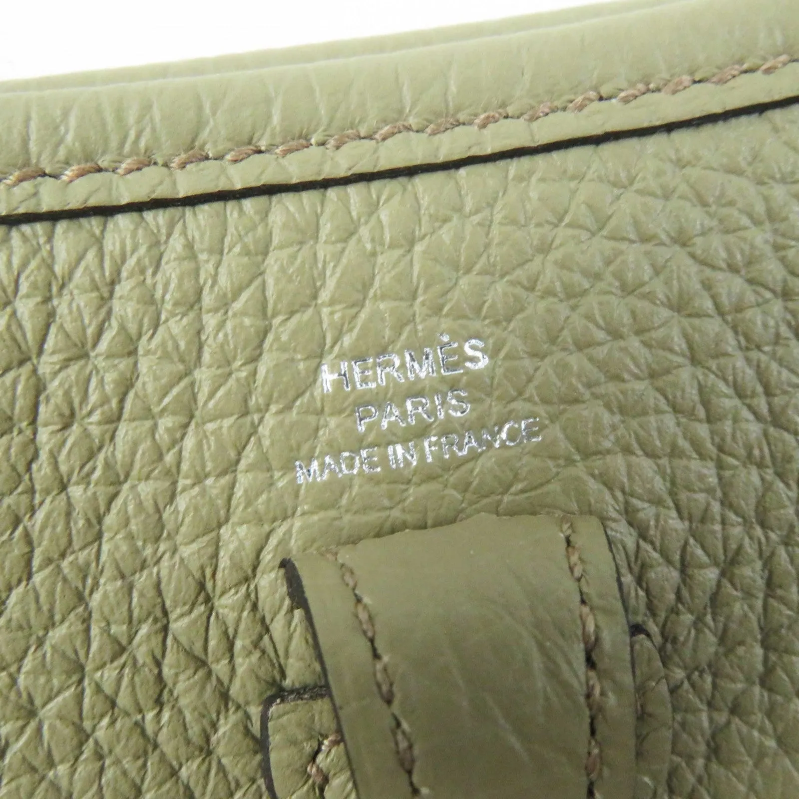 HERMES Shoulder Bag Taurillon Clemence Beige Alpha Evelyn TPM