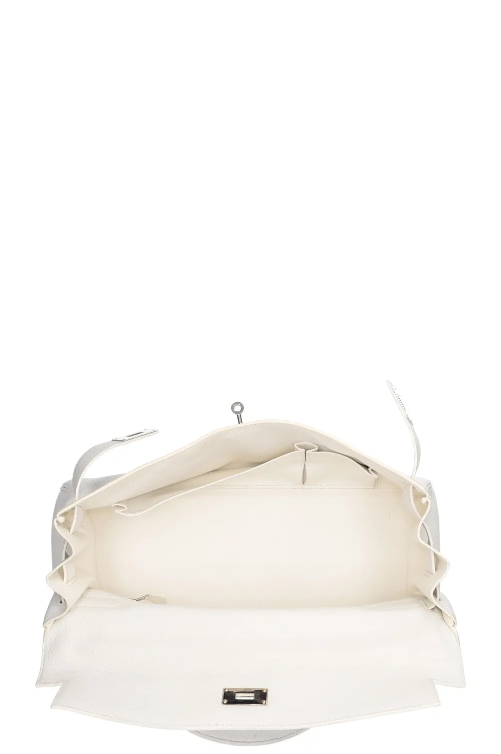 HERM??S Kelly Shoulder Clemence White