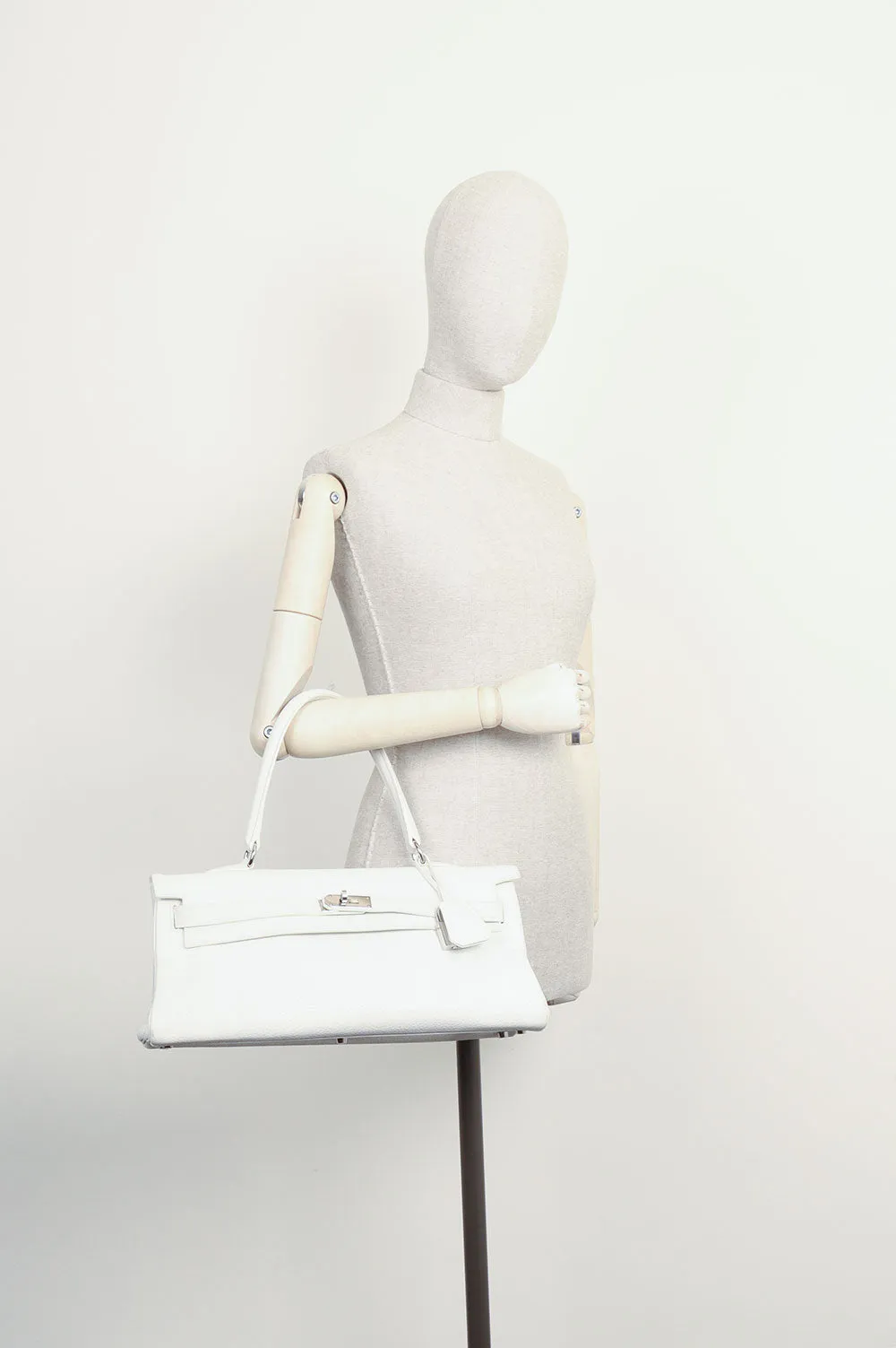 HERM??S Kelly Shoulder Clemence White