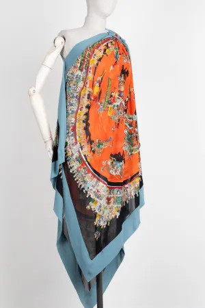 HERM??S One Shoulder Wrap Dress Silk