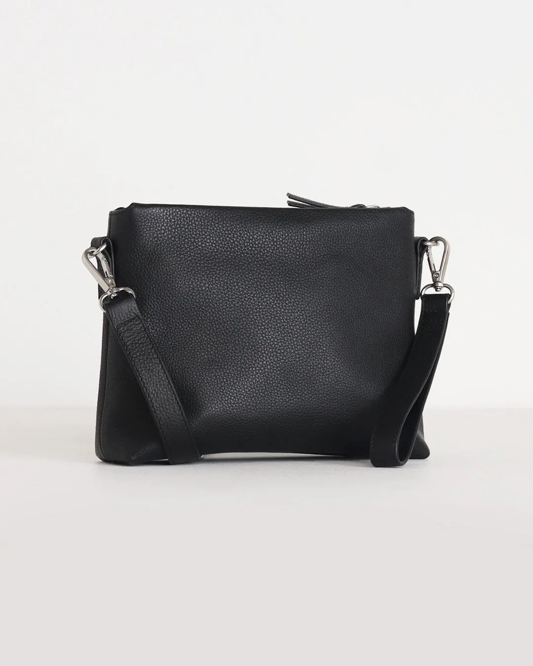 Joni Leather Crossbody - Black