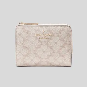 KATE SPADE Spade Flower Small L-zip Wallet Dark Beige KK894