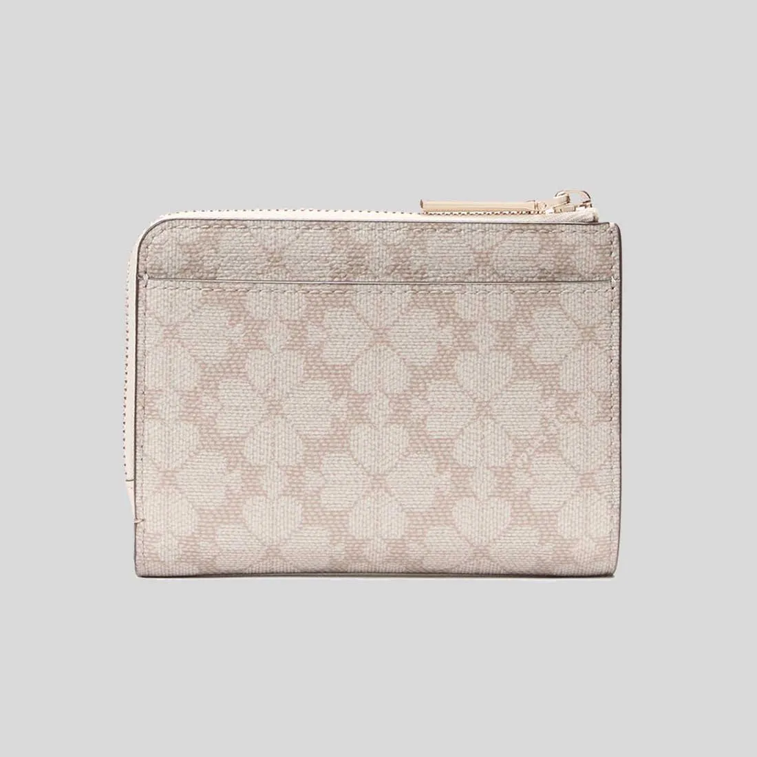 KATE SPADE Spade Flower Small L-zip Wallet Dark Beige KK894