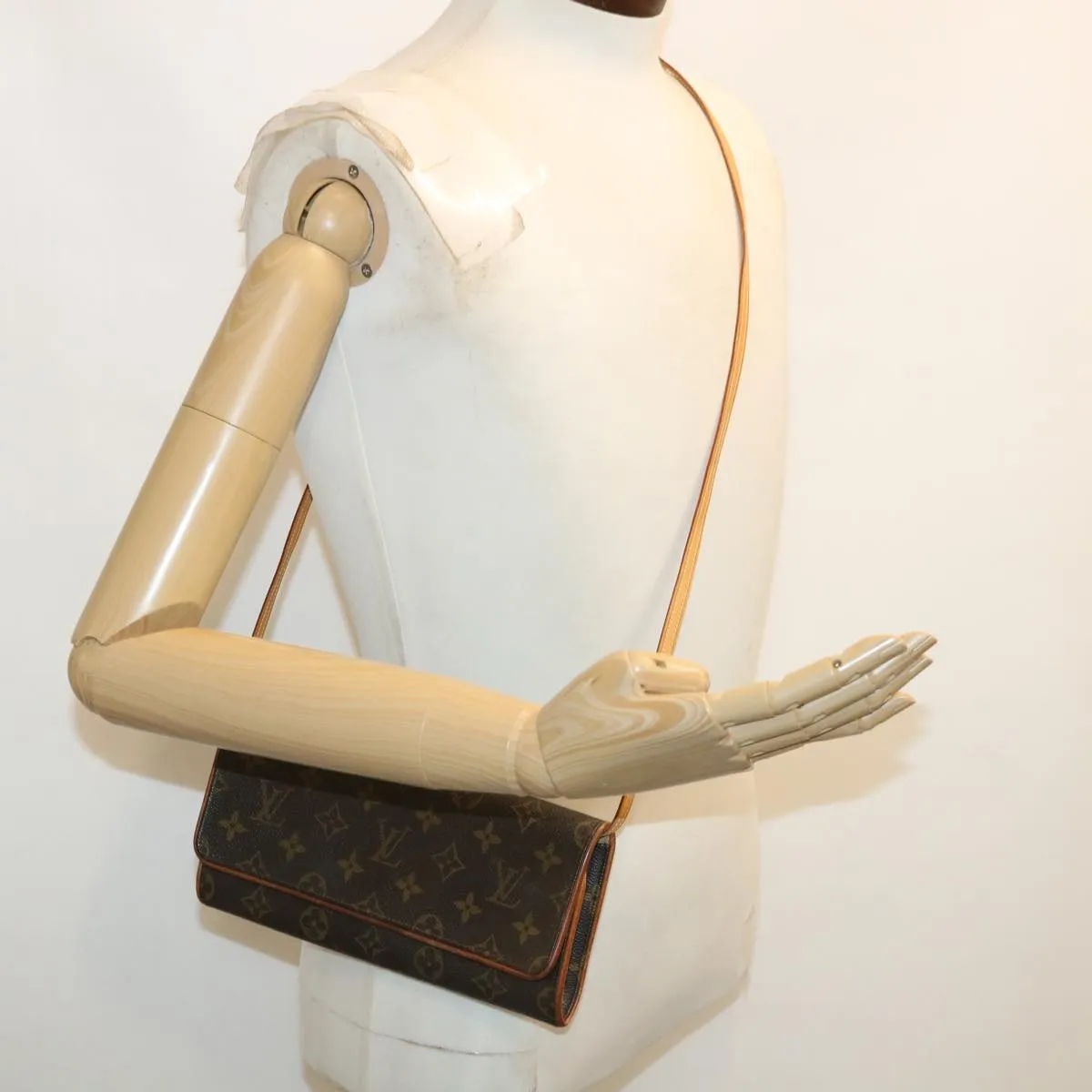 Louis Vuitton Brown Canvas Pochette Twin shoulder bag