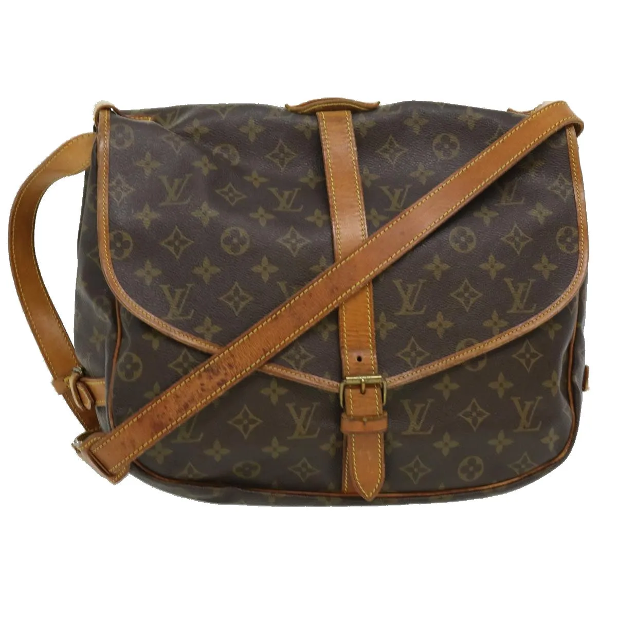 Louis Vuitton Brown Canvas Saumur 35 shoulder bag