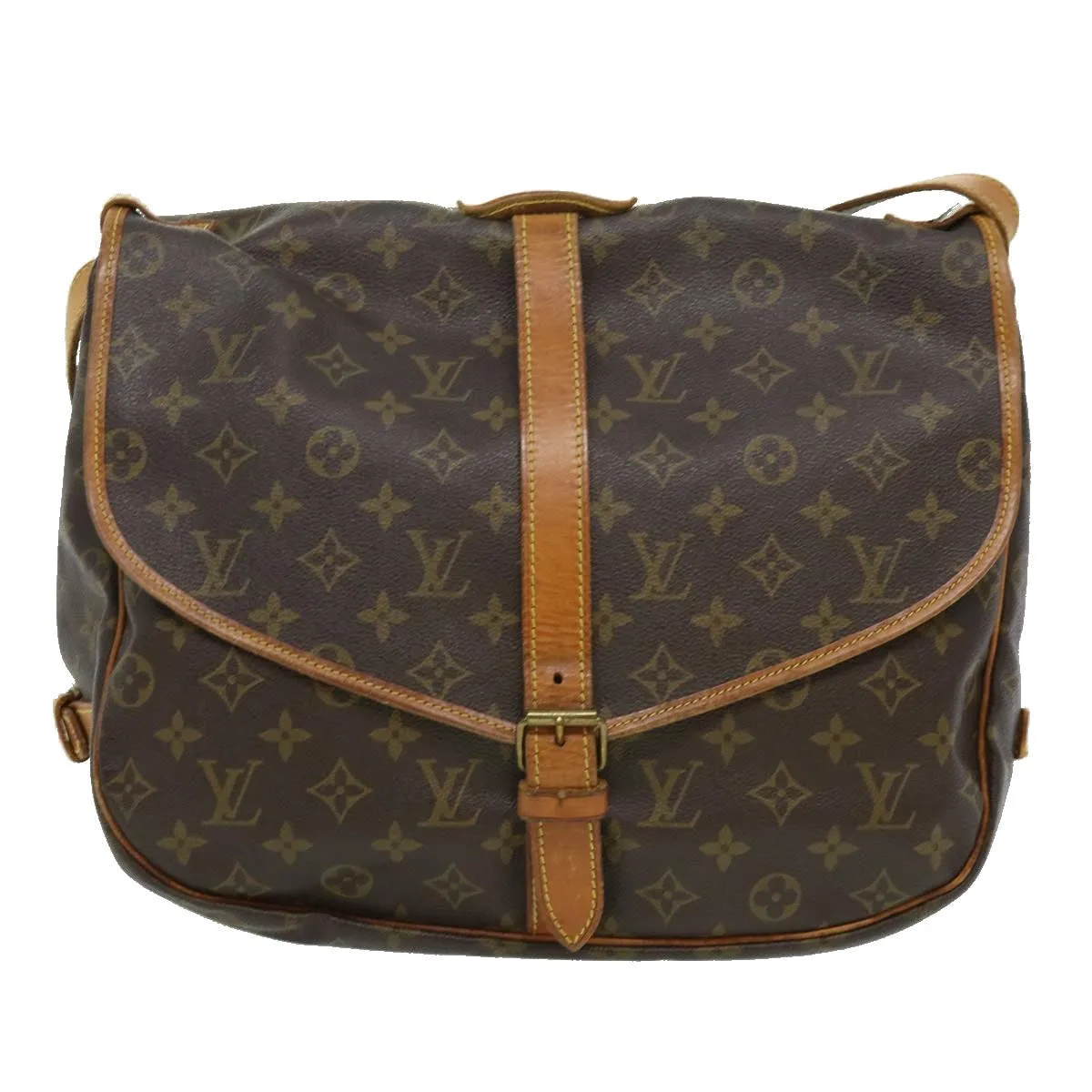 Louis Vuitton Brown Canvas Saumur 35 shoulder bag