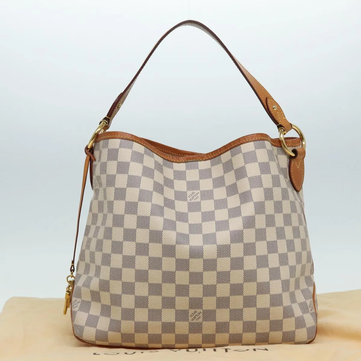 LOUIS VUITTON Damier Azur Delightful PM Shoulder Bag N41447 LV Auth 86589