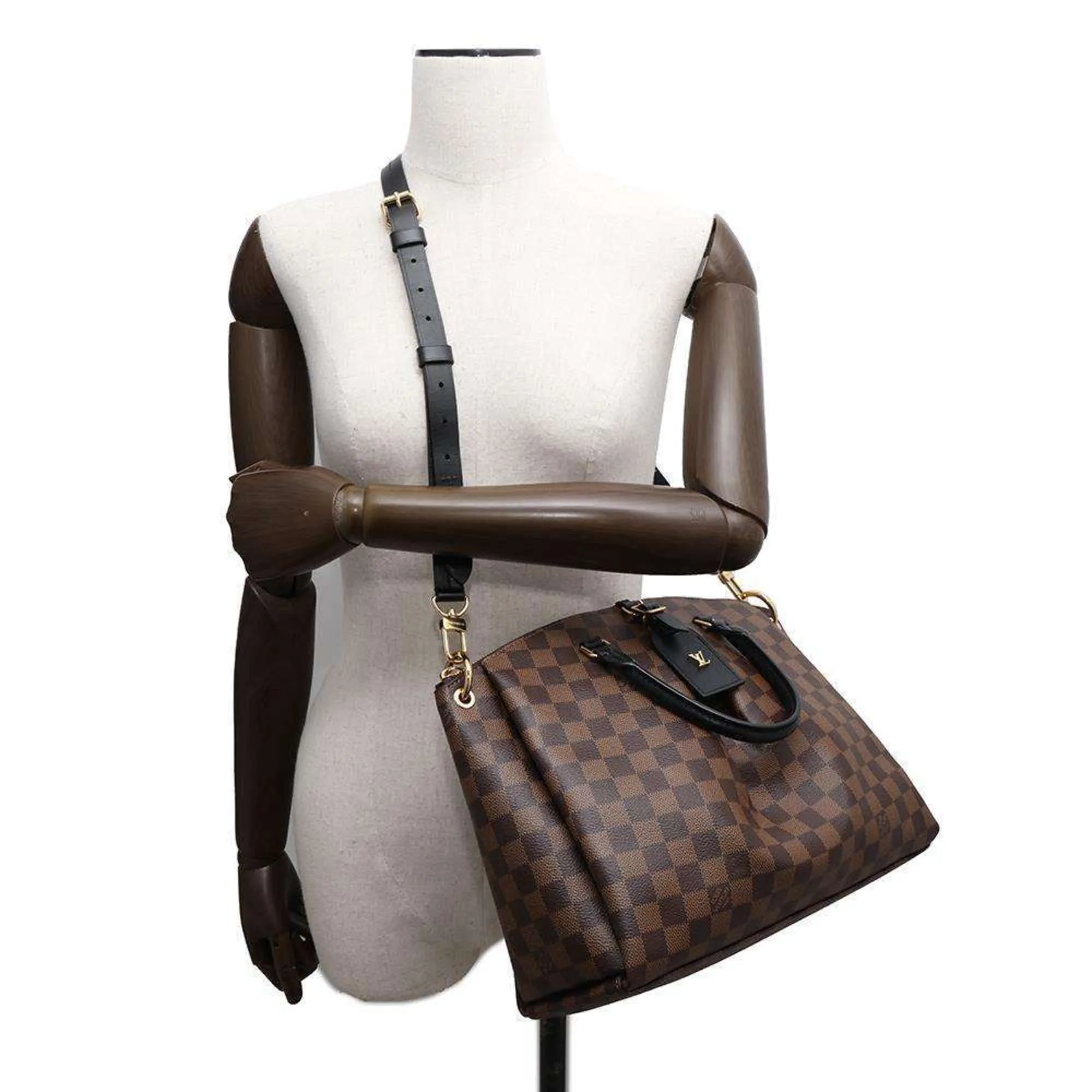 Louis Vuitton  Damier Canvas Ebene Noir Damier Canvas Shoulder Bag Tote Bag