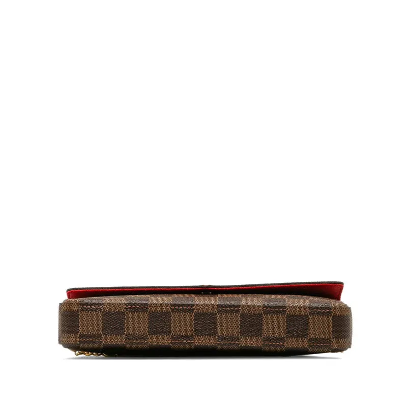Louis Vuitton Damier Pochette N63032 Shoulder Bag Leather Brown
