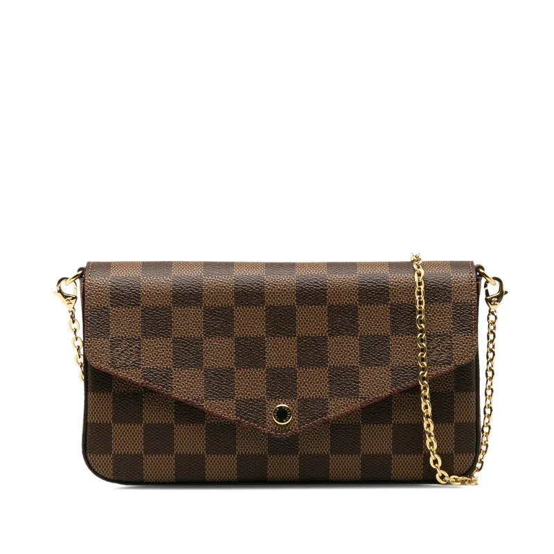 Louis Vuitton Damier Pochette N63032 Shoulder Bag Leather Brown