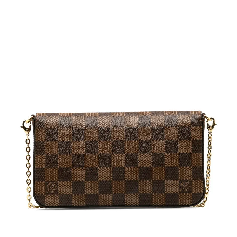 Louis Vuitton Damier Pochette N63032 Shoulder Bag Leather Brown