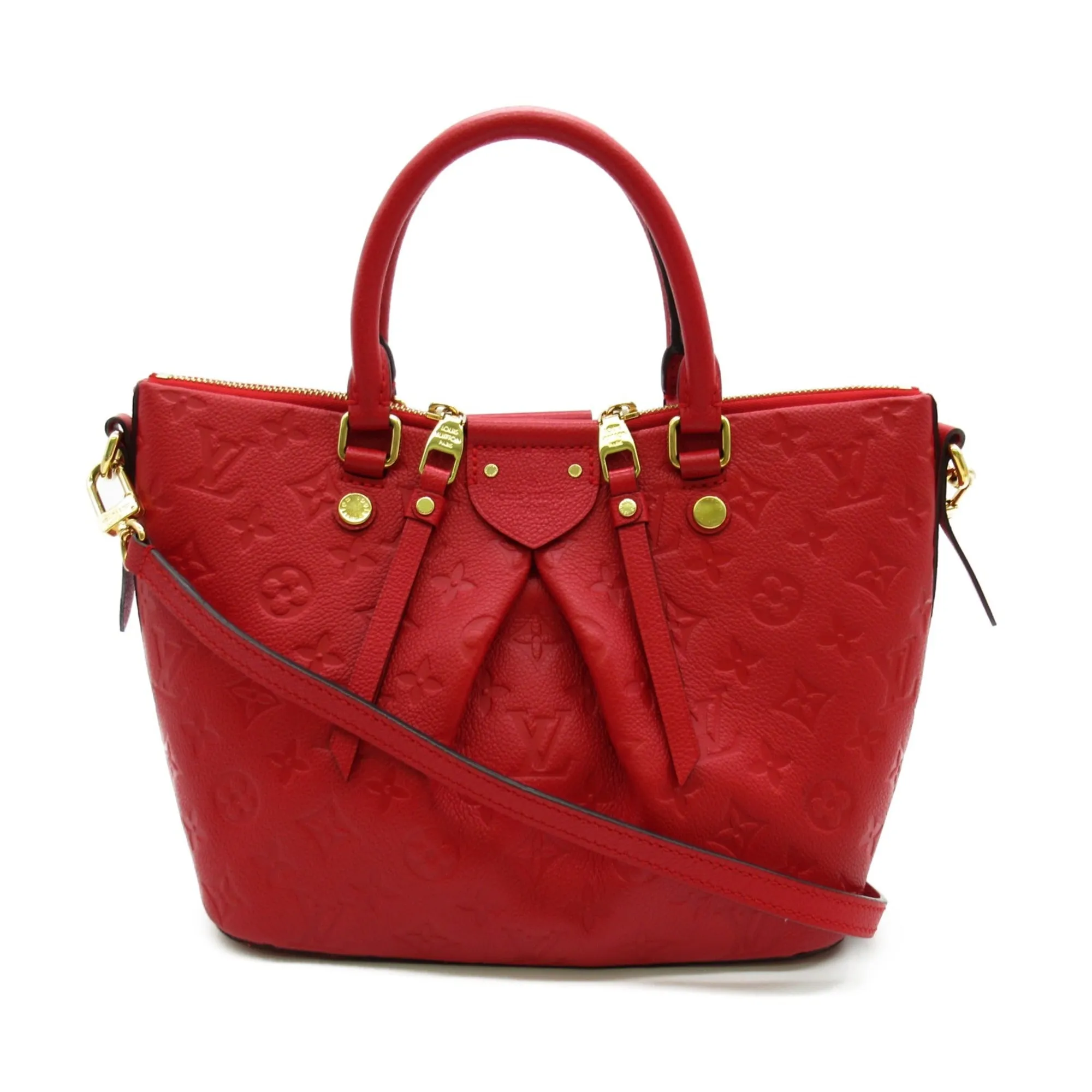LOUIS VUITTON Mazarine PM Cerise Shoulder Bag Red Cerise Monogram empreinte Calfskin [cowhide] M50638
