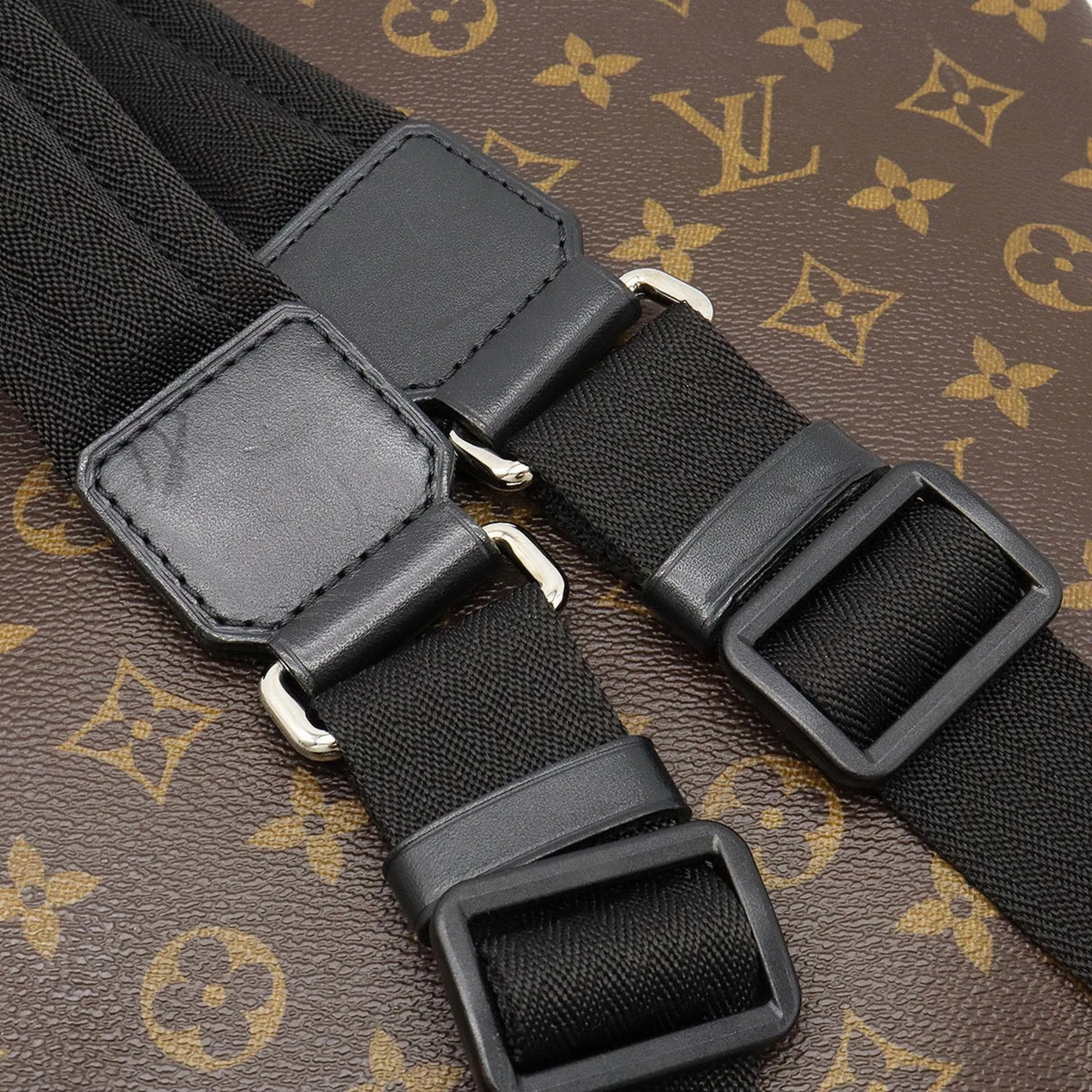 LOUIS VUITTON Monogram Macassar Parc Rucksack Backpack Shoulder Bag M40637