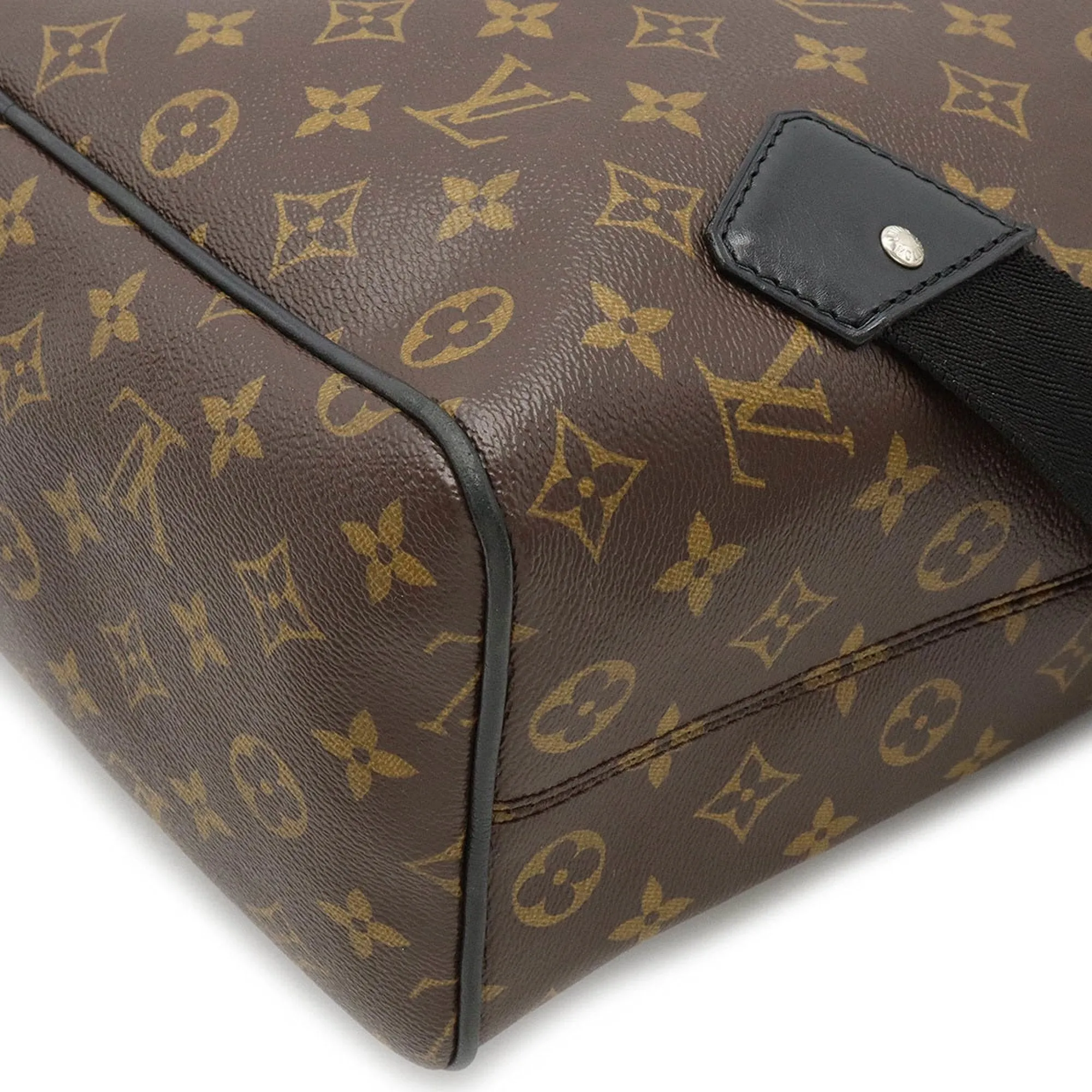 LOUIS VUITTON Monogram Macassar Parc Rucksack Backpack Shoulder Bag M40637