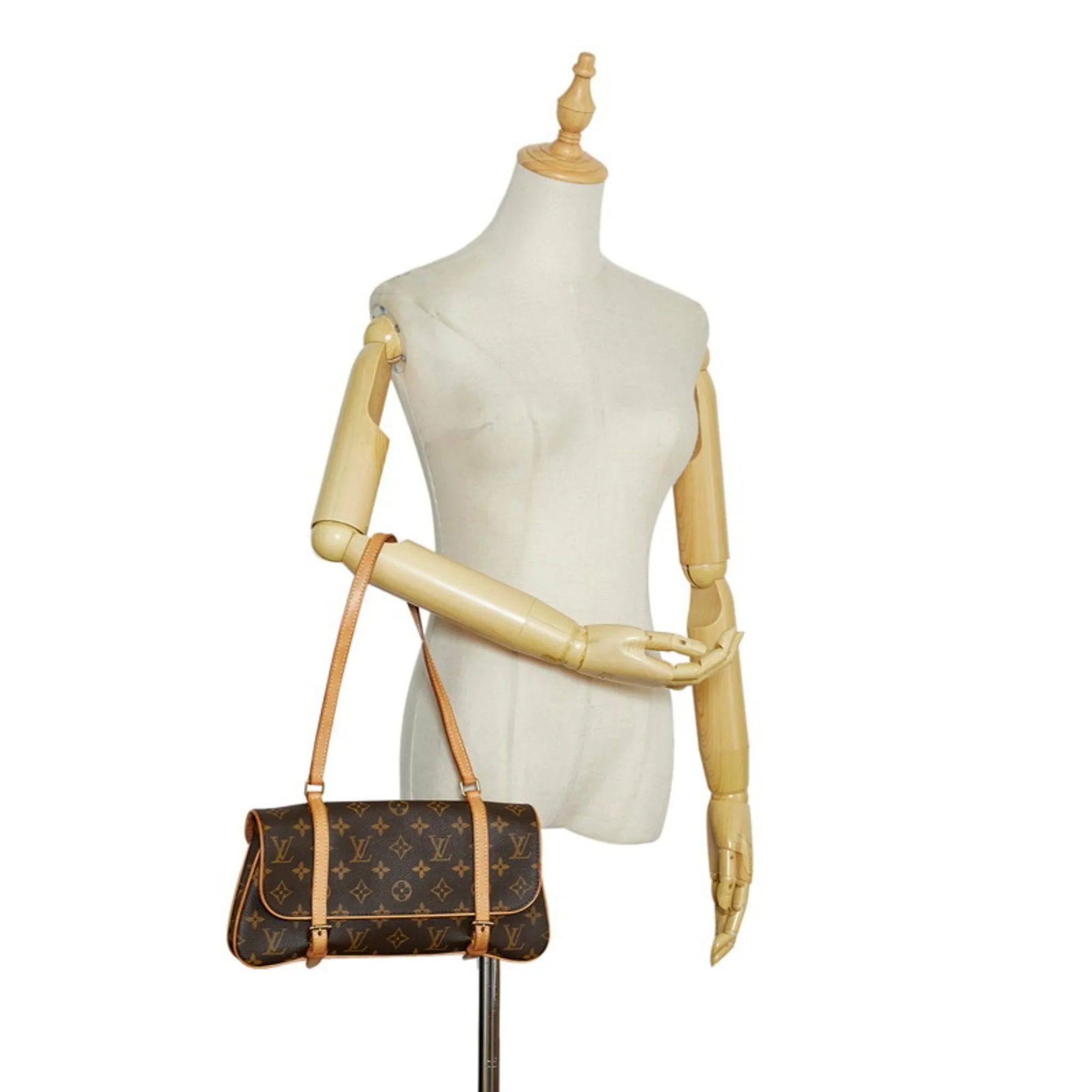 LOUIS VUITTON Monogram Marrel Shoulder Bag M51157 Brown PVC Leather Ladies