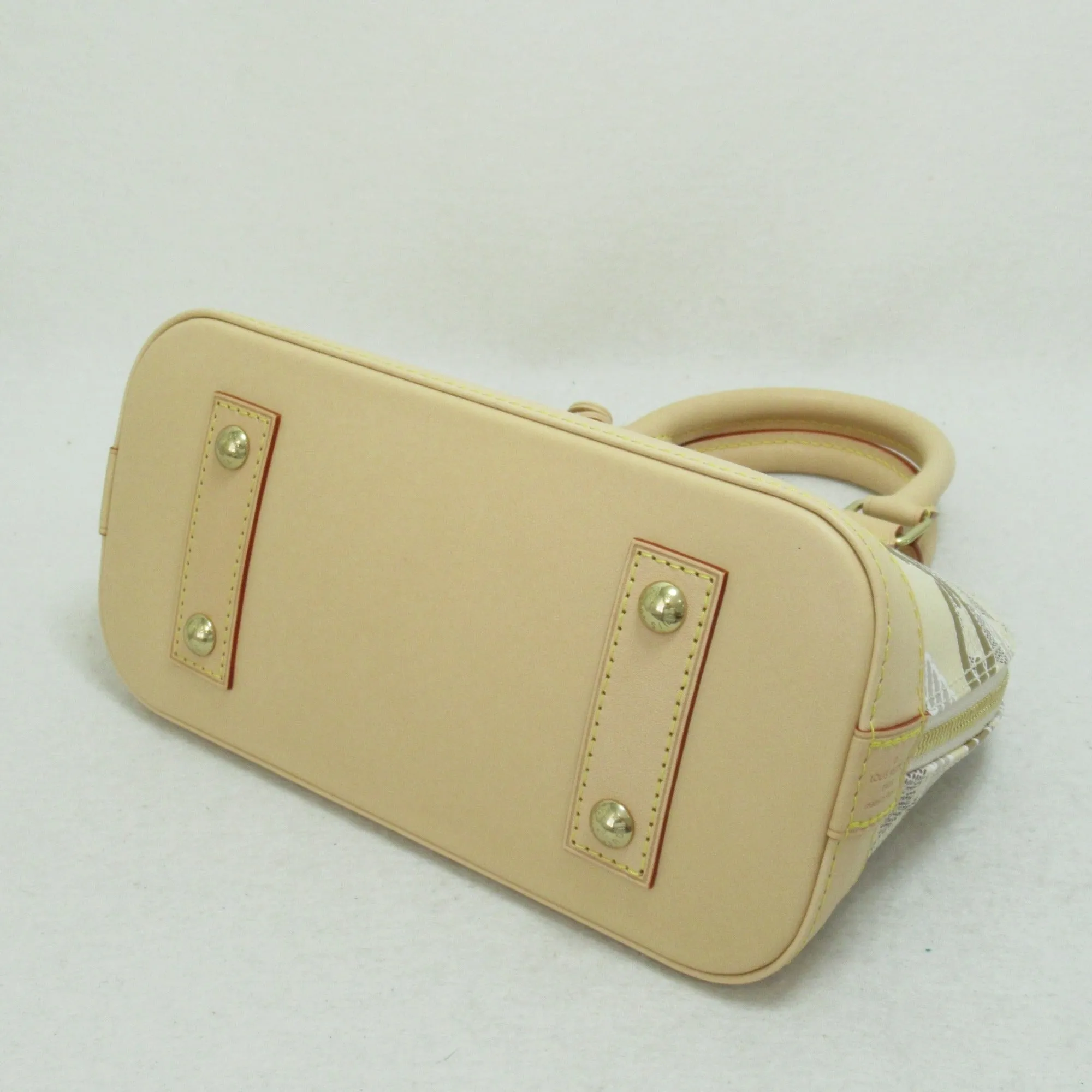 Louis Vuitton Nautical Alma BB Shoulder Bag Beige Damier Azur PVC coated canvas N40472