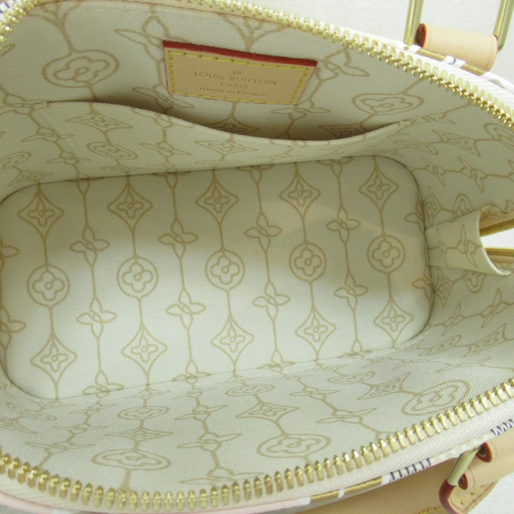 Louis Vuitton Nautical Alma BB Shoulder Bag Beige Damier Azur PVC coated canvas N40472