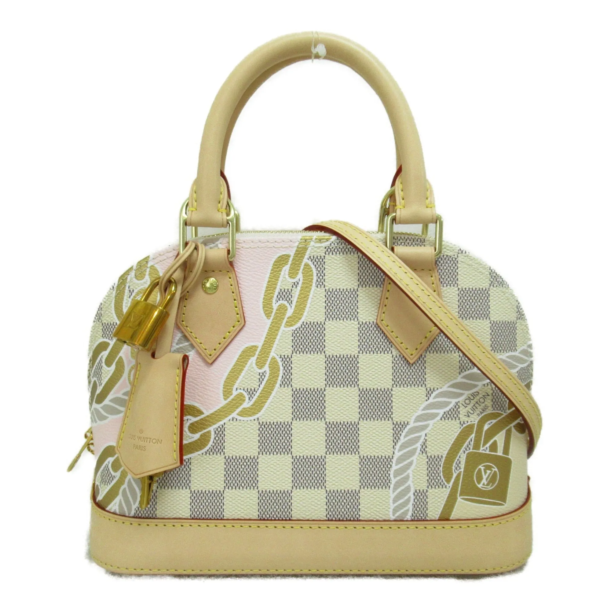 Louis Vuitton Nautical Alma BB Shoulder Bag Beige Damier Azur PVC coated canvas N40472