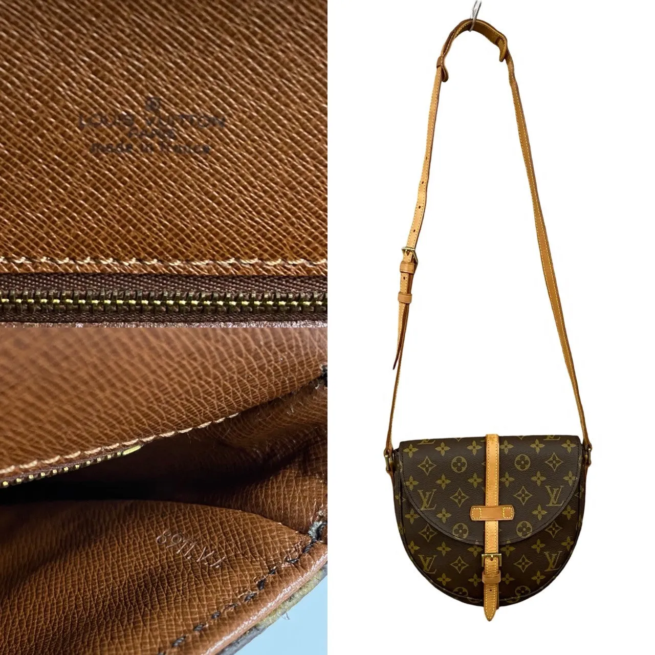 LOUIS VUITTON Shoulder Bag leather Brown Monogram Shanti