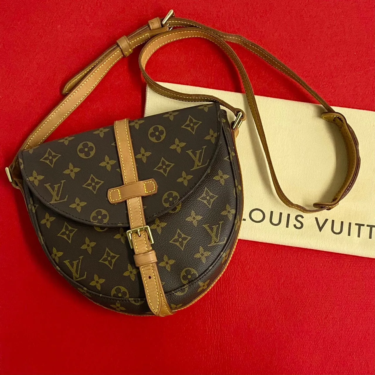 LOUIS VUITTON Shoulder Bag leather Brown Monogram Shanti