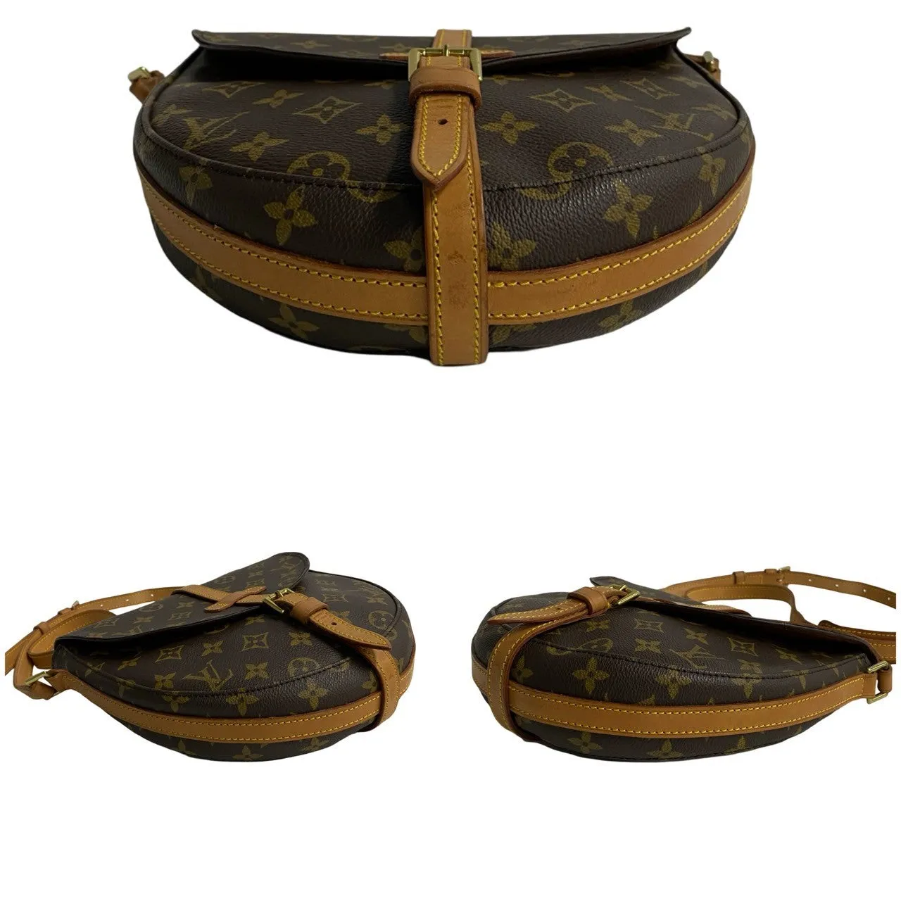 LOUIS VUITTON Shoulder Bag leather Brown Monogram Shanti