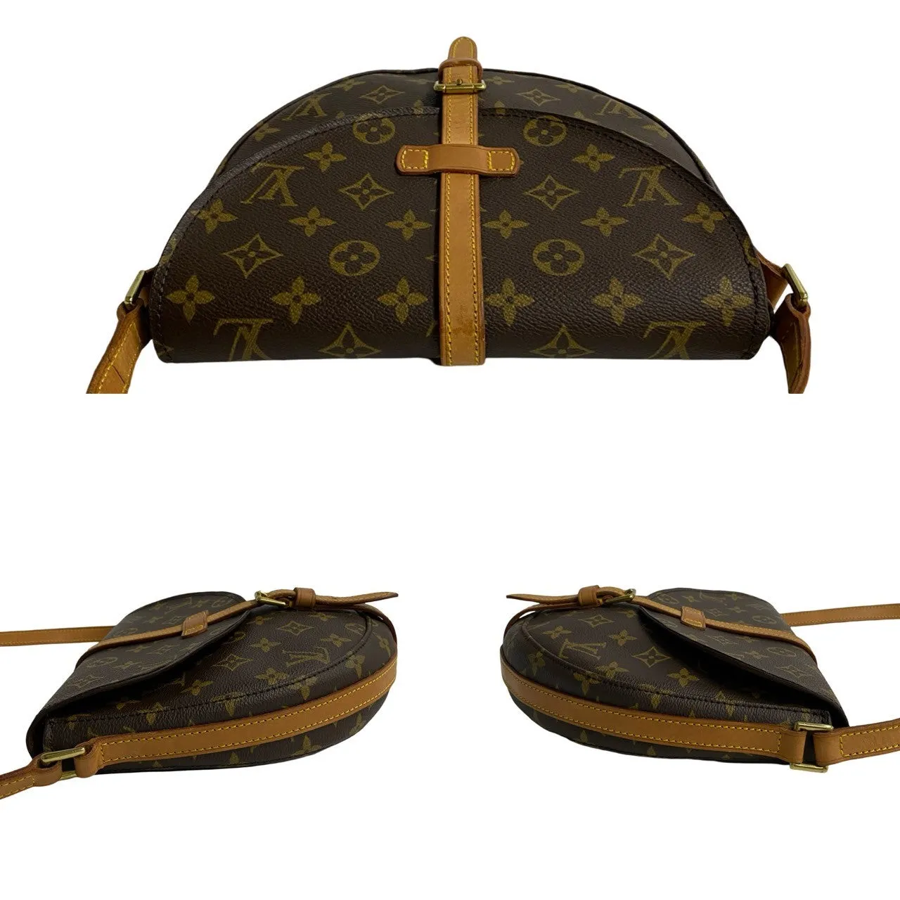LOUIS VUITTON Shoulder Bag leather Brown Monogram Shanti