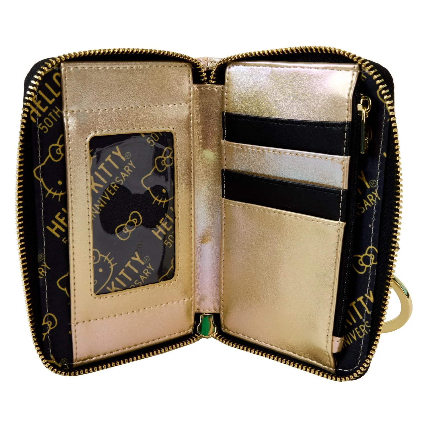 Loungefly x Sanrio 50th Anniversary Gold Zip Around Wallet