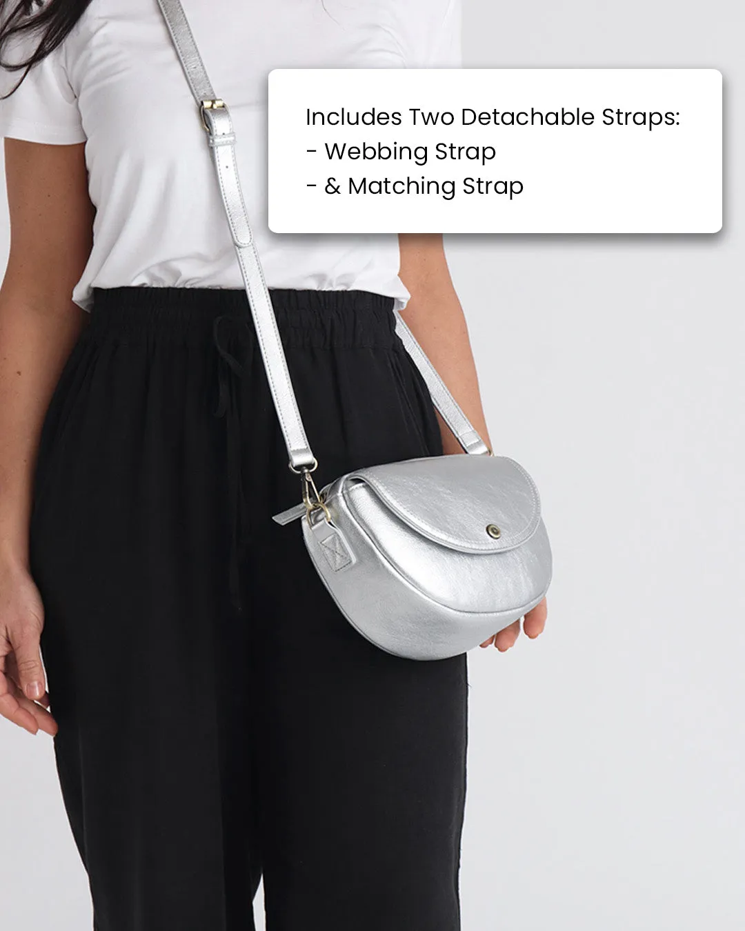 Luna Half Moon Bag - Silver