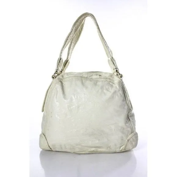 Marc by Marc Jacobs, ivory crinkled patent leather, extra large, satchel style, shoulder purse