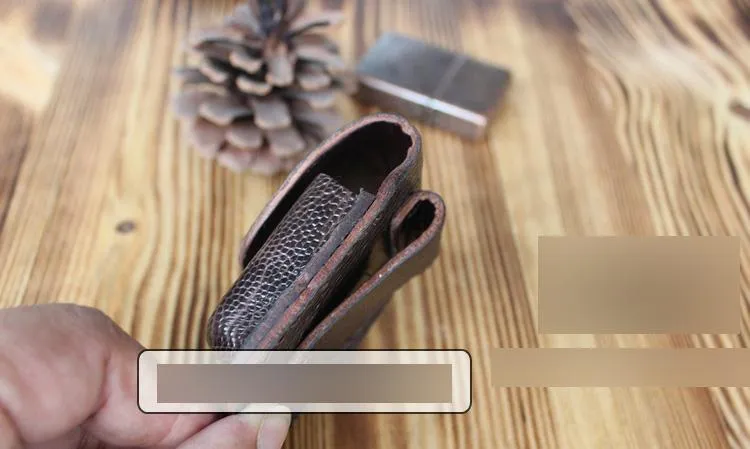 Mens Coffee Handmade Leather Classic Zippo Lighter Cases Zippo Lighter Holder with Belt Loop