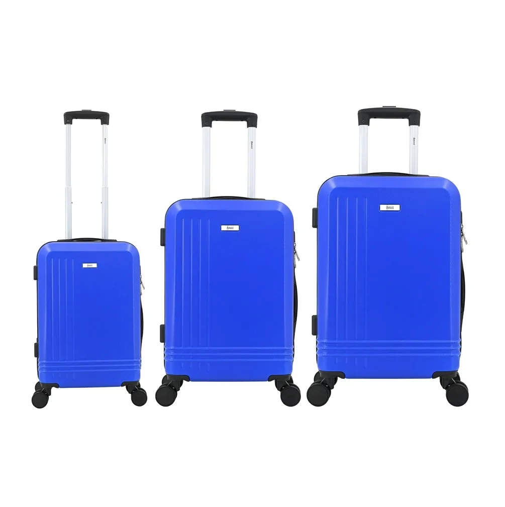 Mirage Alisa Abs Hard Shell Lightweight 360 Dual Spinning Wheels Combo Lock 3 Piece Luggage Set