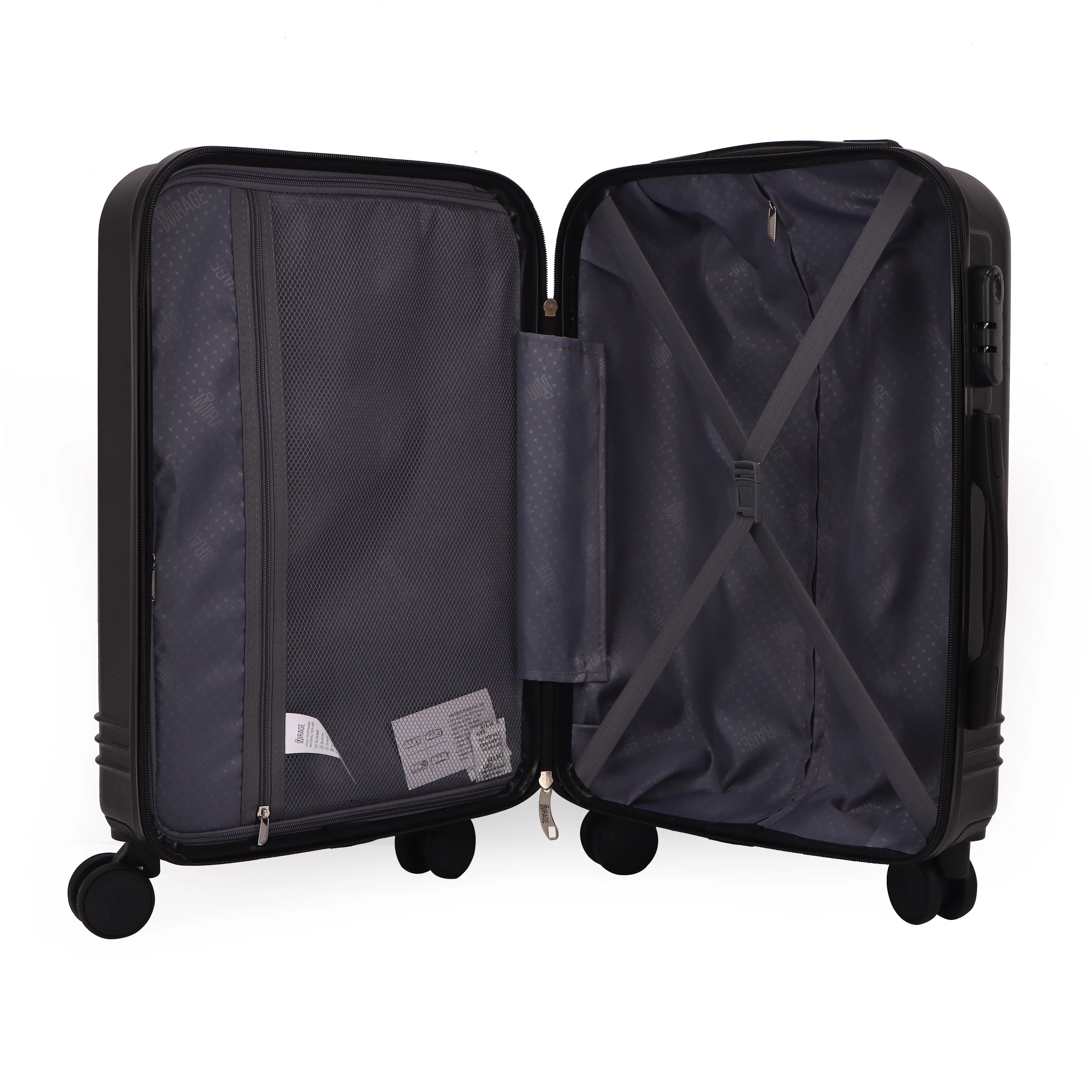 Mirage Alisa Abs Hard Shell Lightweight 360 Dual Spinning Wheels Combo Lock 3 Piece Luggage Set