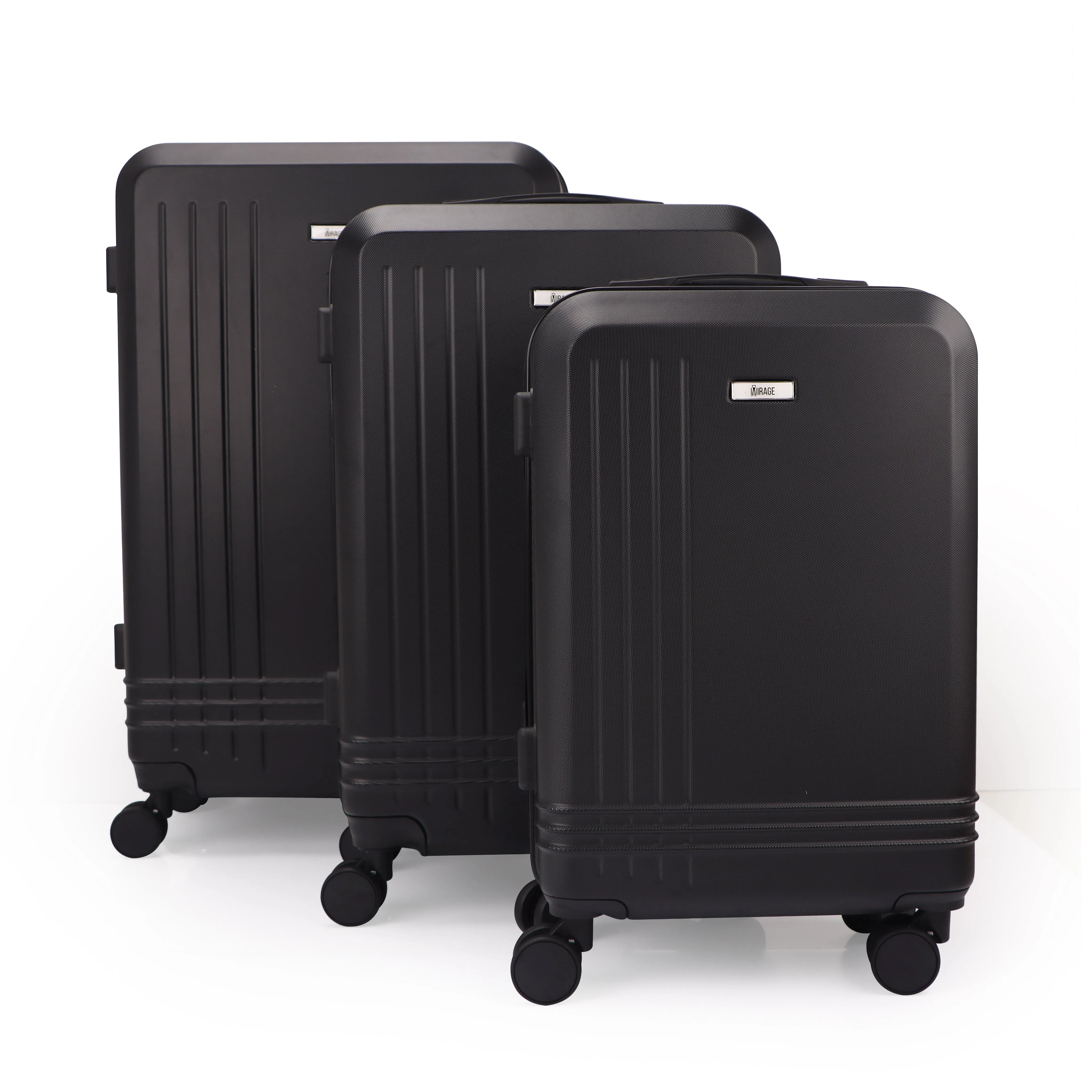 Mirage Alisa Abs Hard Shell Lightweight 360 Dual Spinning Wheels Combo Lock 3 Piece Luggage Set