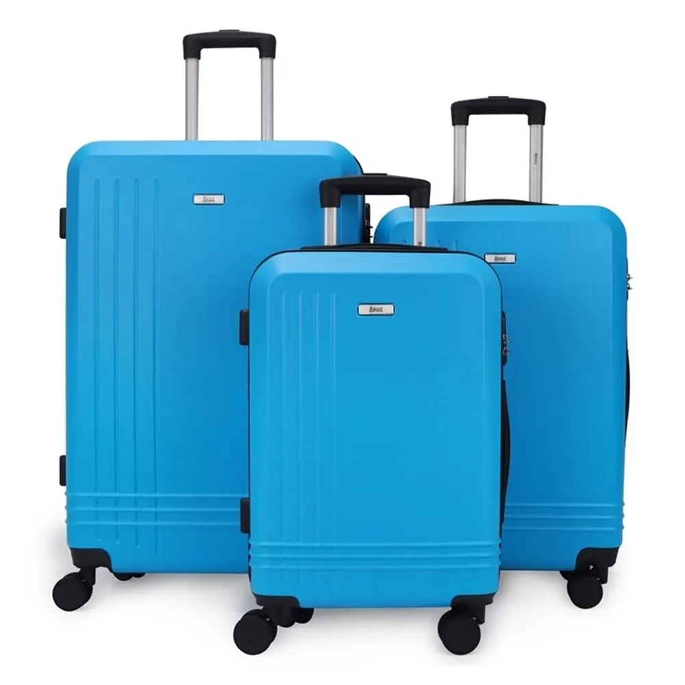 Mirage Alisa Abs Hard Shell Lightweight 360 Dual Spinning Wheels Combo Lock 3 Piece Luggage Set