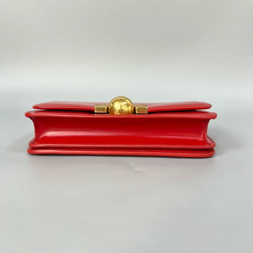 Preloved Bottega Veneta BV Classic Red Leather Shoulder Bag 21??12cm XJ10893