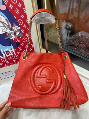 Preloved Gucci Soho Shoulder Bag Red Leather
