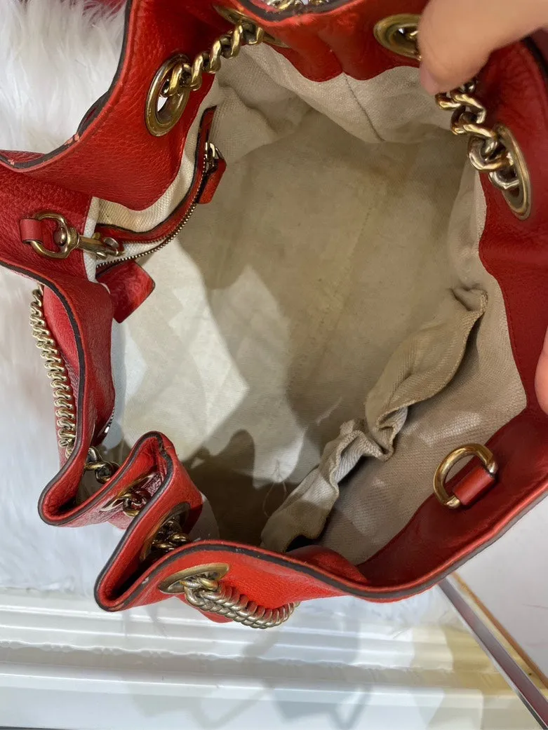 Preloved Gucci Soho Shoulder Bag Red Leather