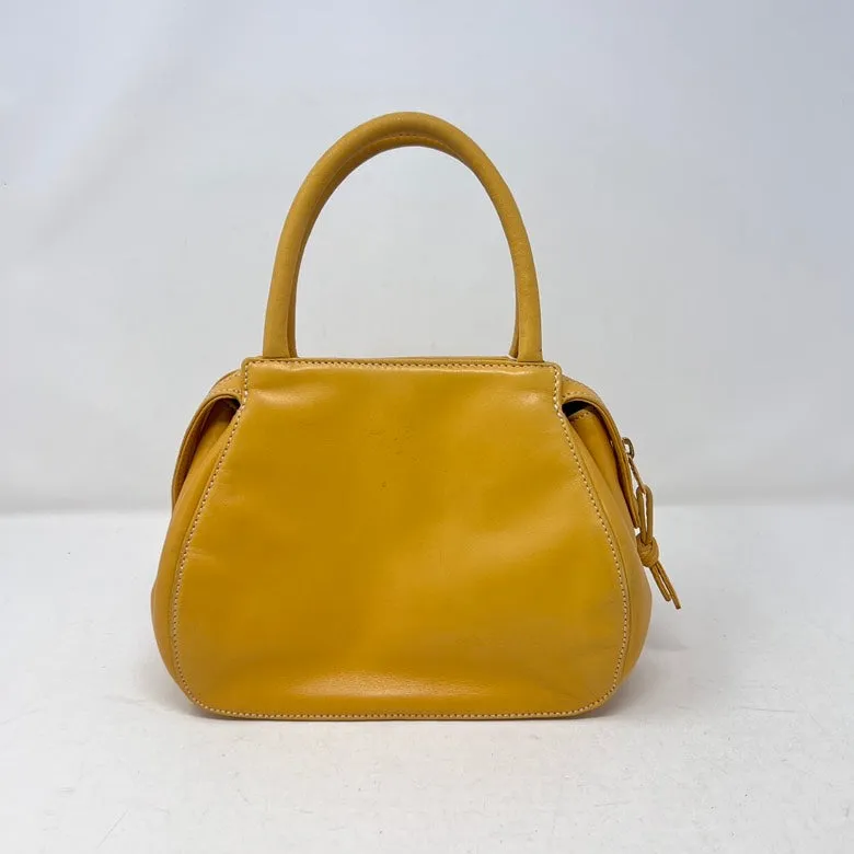 Preloved LOEWE Leather Handbag AF573 Yellow Shoulder Bag