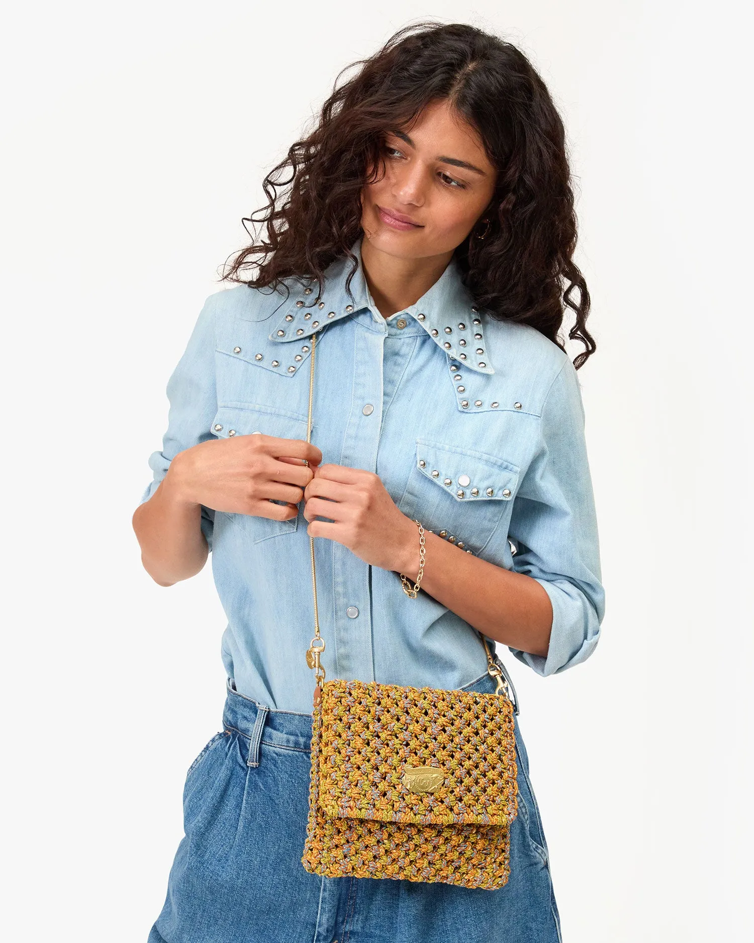 Ramya Handbags - Crossbody - Ramya Neon Multi Metallic Crochet
