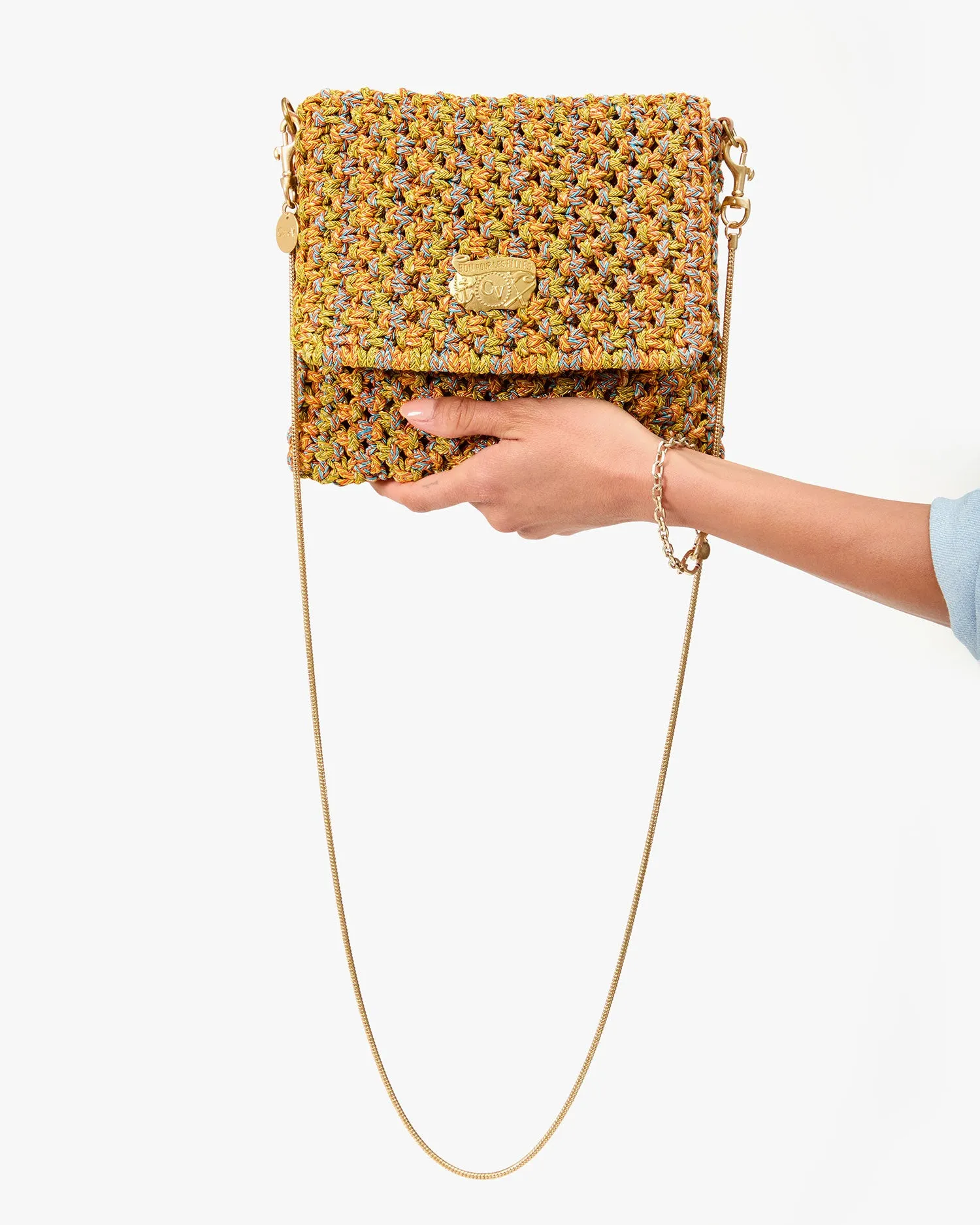 Ramya Handbags - Crossbody - Ramya Neon Multi Metallic Crochet