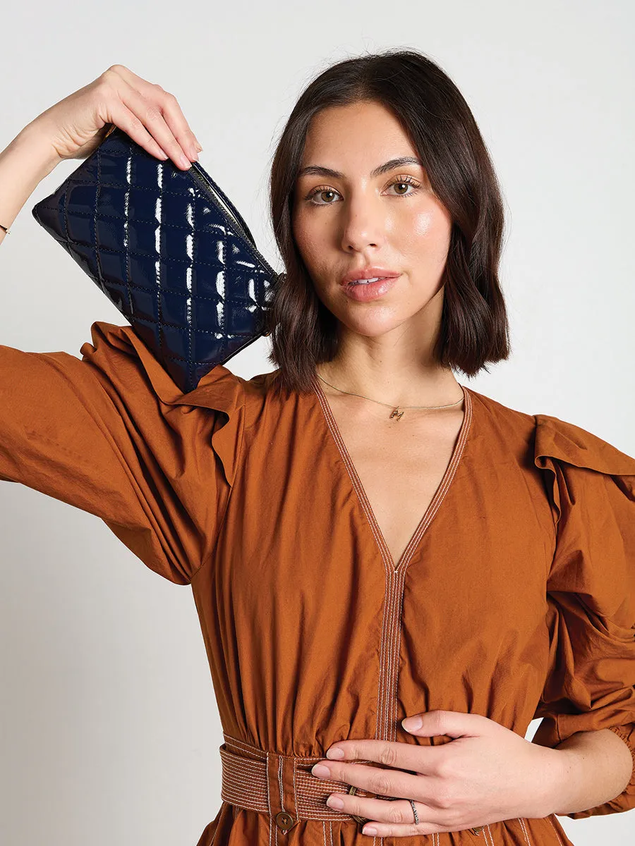 Riley Vegan High Gloss Quilted Crossbody