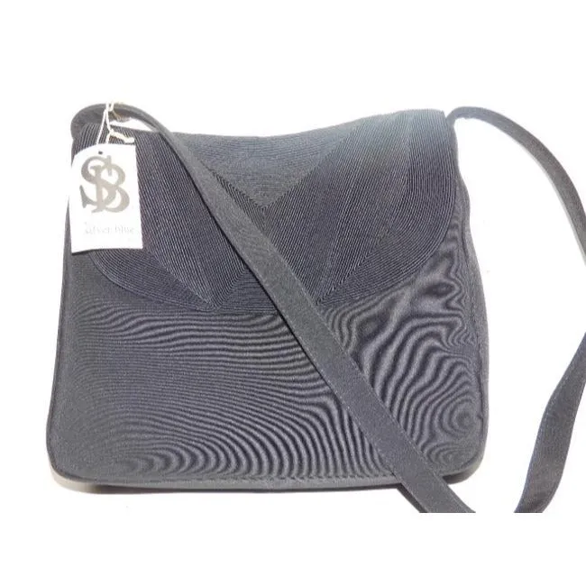 Silver Blue brand black corde fabric hobo shoulder bag