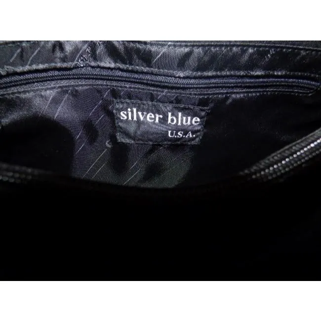 Silver Blue brand black corde fabric hobo shoulder bag