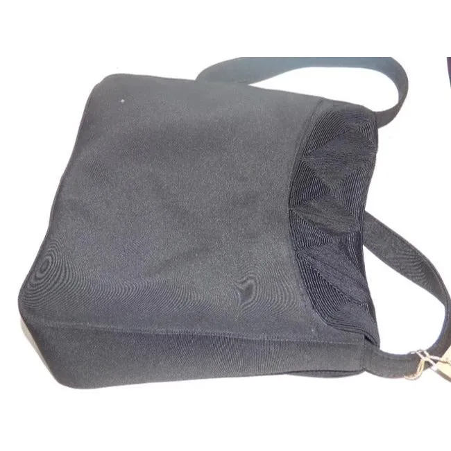 Silver Blue brand black corde fabric hobo shoulder bag
